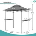 thumbnail image 4 of COBANA Grill Gazebo 8’ by 5’ Outdoor Patio Backyard BBQ Grill Shelter Double Tiered Soft Canopy Top with Steel Frame and Bar Counters, Gray, 4 of 7