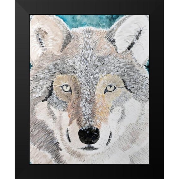 Derr, Wynn 12x14 Black Modern Framed Museum Art Print Titled - Wintery Wolf