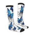 thumbnail image 3 of Bingfone Compression Socks For Women And Men Long Socks For Running Athletic Cycling Nurse-Blue Flying Butterflies, 3 of 9