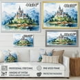 thumbnail image 4 of Designart "Castle Mountains in the Middle Ages" Architecture Framed Wall Art - Traditional Blue Castles Entryway Framed Wall Art, 4 of 6