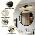 thumbnail image 5 of GCGAFUL 24" Vintage 4-Light Bathroom Vanity Light with Clear Crystal Shades, Matte Black Wall Sconce, 5 of 9