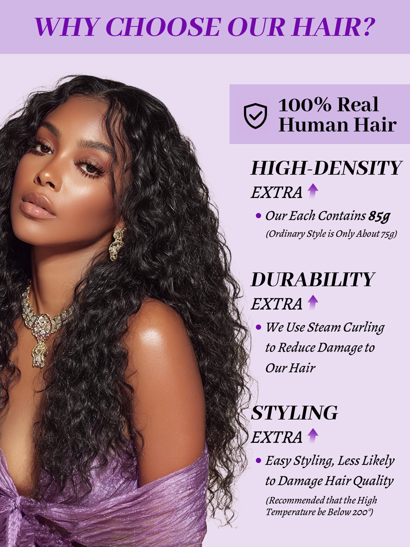 ChicRosa N-BC Deep Curly Human Hair Bundles Natural Black 100% Human Hair Weave Extensions