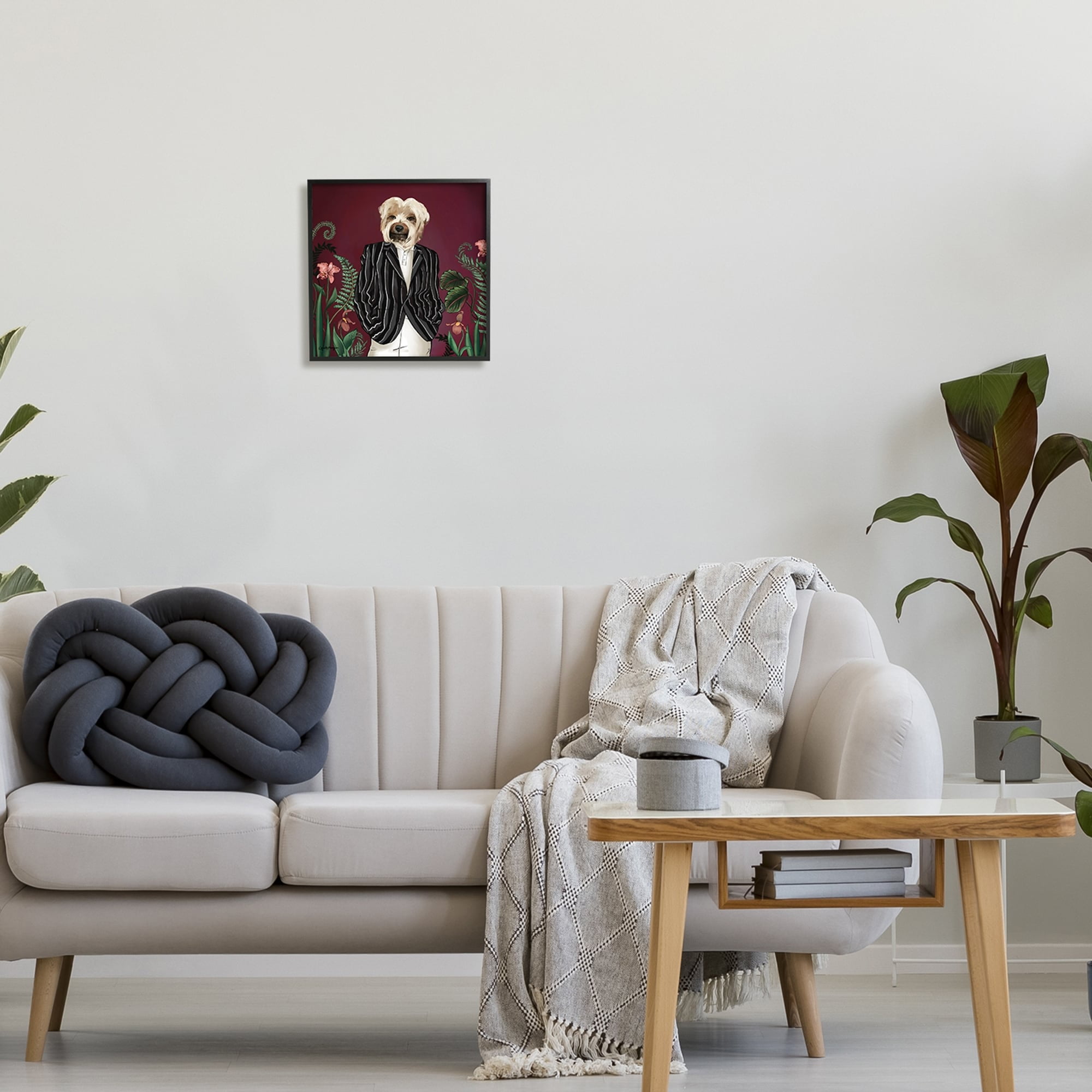 Stupell Industries Chic Fashion Dog Fancy Blazer Outfit Trendy Animal Graphic Art Black Framed Art Print Wall Art, Design by House of Rose