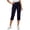 Navy, variant on Tnhcen Women's Stretch Waist 7-Inch Ankle Pants, Elastic Waistband Gabardine Cropped Trousers, Soft Comfort Straight Leg Casual Pants Plus Size S-3XL