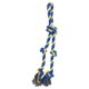 thumbnail image 1 of Cuerda de masticar en forma de nudos para perros Unique Bargains, cuerda de algodón trenzada duradera para limpiar los dientes de gatos y perros, rosa, azul y amarillo, 1 of 7