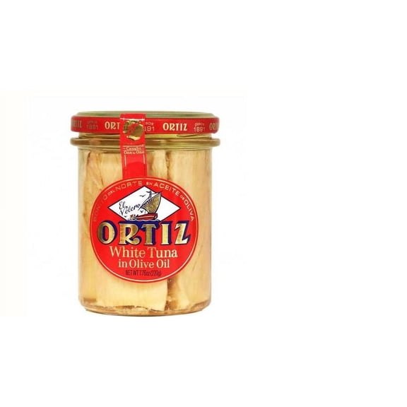 Ortiz Bonito Del Norte White Tuna in Olive Oil, 7.76 oz Glass Jar