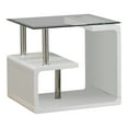 thumbnail image 2 of Furniture of America Neko Glass Top End Table, Glossy White, 2 of 9