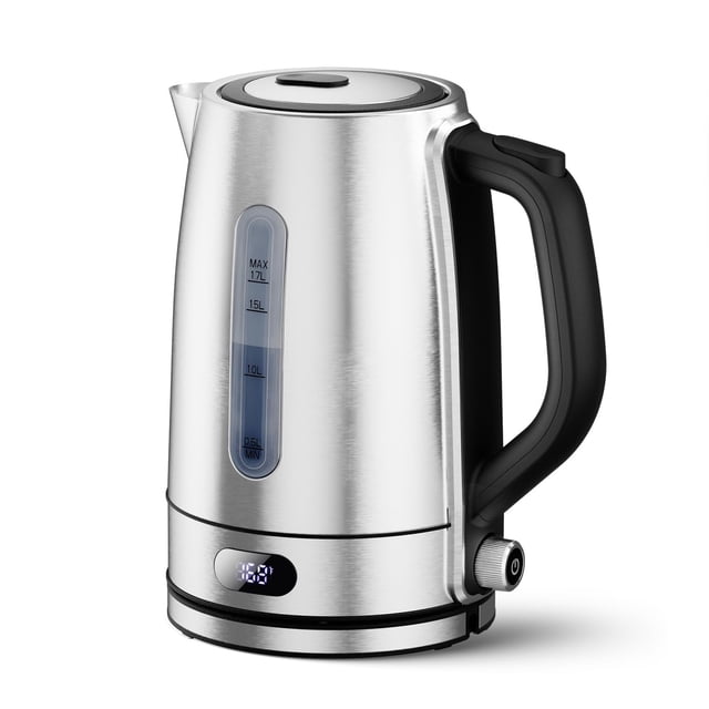 COWSAR Electric Kettle with Precise Temp Control - Hot Water Kettle 1.7L, 304 SS, Hidden Heater, Temp Display, One-Key Lid, Auto Off, Safety Guards,