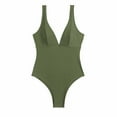 thumbnail image 6 of Elainilye Fashion Women's One Piece Swimsuit Sexy Solid Color Swimwear Slim Swimsuits Bikini Beachwear,Green, 6 of 9