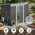thumbnail image 6 of 8x6 ft Outdoor Storage Shed with Double Lockable Doors - Weather-Resistant Garden Shed in Gray, 6 of 7