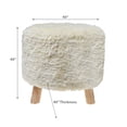 thumbnail image 3 of Handwoven Pouf Wooden Stand Cream, 3 of 4