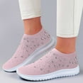 thumbnail image 2 of Xiaoxatg Women's Casual Shoes Breathable Mesh On Flat Comfortable Walking Footwear with Rhinestone for Daily Activities 7 Pink, 2 of 7