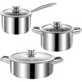 thumbnail image 1 of SHEUMNT Stainless Steel pots and Pans Set, 6 PCS Nonstick Induction Kitchen Cookware Set, Works with Induction/Electric and Gas Cooktops, Nonstick, Oven Safe, Camping Cookware, 1 of 7