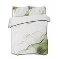thumbnail image 2 of Quilts Twin Size, Marble Sage Green Soft Comforter Bedding Set for Bed, Gold White Modern Gradient Ocean Wavy Lightweight Quilted Bedspread with Pillow Cover(2 Pieces) for All Season, 68x86 Inch, 2 of 6