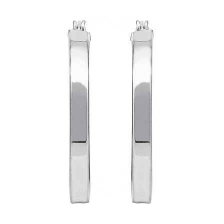 Brilliance Fine Women’s Sterling Silver Rectangular Hoop Earrings