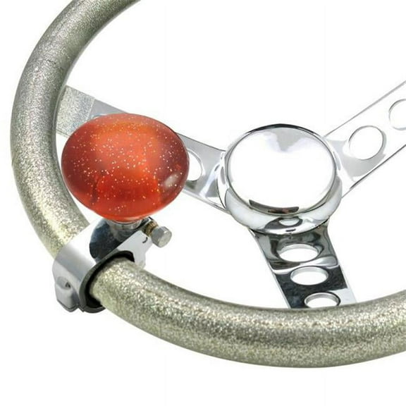 American Shifter Company ASCBA10005 Amber Retro Series Adjustable Suicide Brody Knob Translucent with Metal Flake