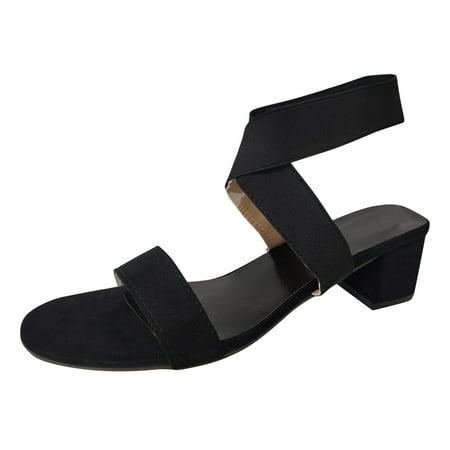 

KaLI_store Slip On Shoes Women Women s Gladiator Sandals Summer Flat Thong Cross Strappy Sandals Trendy Roman Shoes with Zipper Black