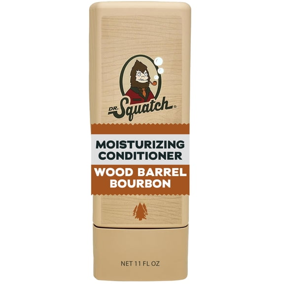 Dr. Squatch Mens Hair Moisturizing Conditioner, Natural Sulfate Free Hydrating Conditioner for Men, Wood Barrel Bourbon, 11 fl Oz