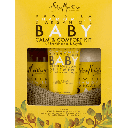 SheaMoisture Gift Set - Baby - Raw Shea Chamomile and Argan Oil - Calm and Comfort Kit - 3 Pieces - 1 Set