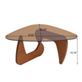 thumbnail image 4 of GZXS Glass Coffee Table, 35.8" Triangle Cocktail Table, Center Table for Living Room, Easy Assembly, Brown, 4 of 6