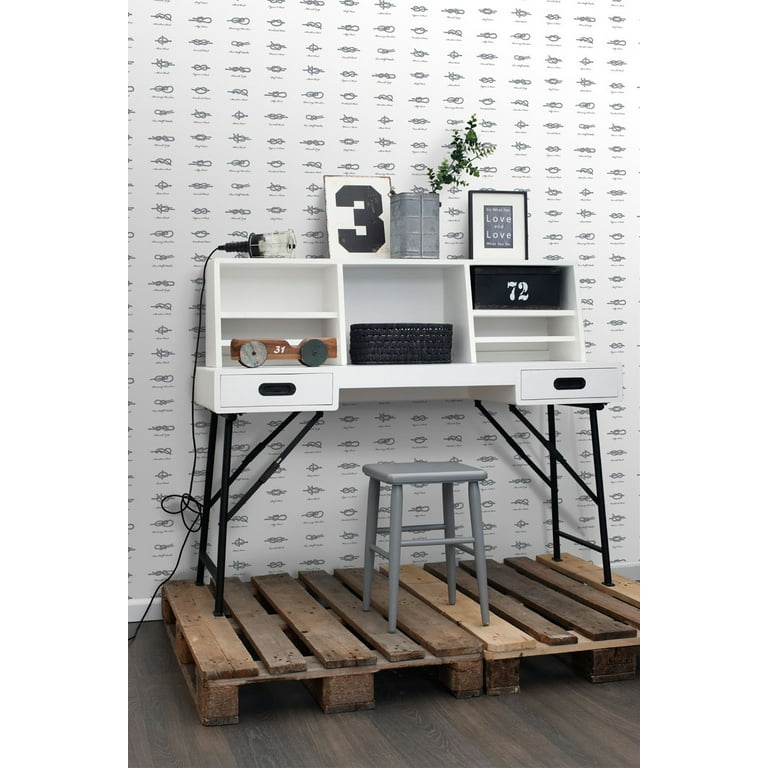 ESTA Home Marius Off White Sailors Knots Wallpaper, 20.5-in by 33-ft