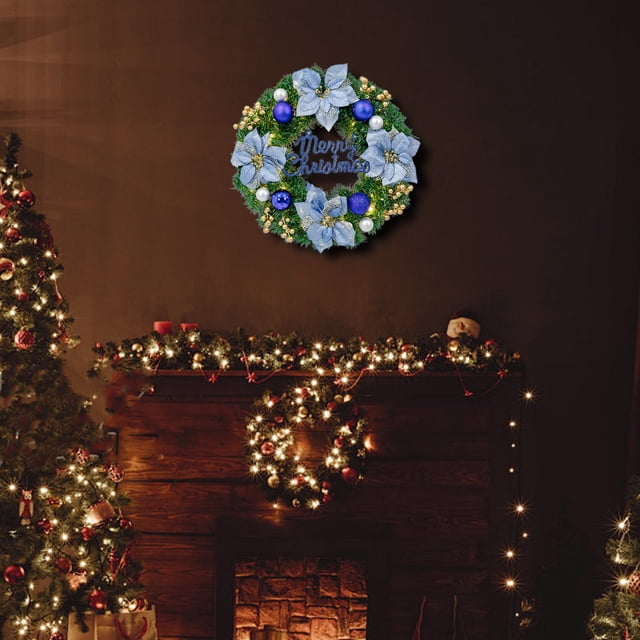 Venta Exclusiva Online, Corona navideña de ratán para decoración navideña, para colgar en la puerta, para hotel Akmoler