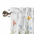 thumbnail image 4 of Curtain Valance for Windows Farmhouse Colorful Blue Flowers Kitchen Valances Rod Pocket Short Curtains,Watercolor Garden Plants on White Window Treatment Panel for Living Room Bathroom Bedroom, 4 of 8
