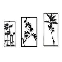 Black Metal Tree Wall Decor Abstract Metal Wall Sculptures (3 PCS)