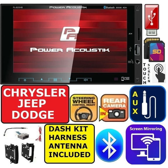 CHRYSLER JEEP DODGE PIONEER TOUCHSCREEN BLUETOOTH USB AUX CAR STEREO RADIO PKG