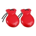 thumbnail image 1 of Bunblic 2 Pieces Spanish Castanets Flamenco Castanets Musical Learning Toys Hand Percussion Instruments for Classical Music Gathering red, 1 of 8