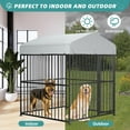 thumbnail image 6 of MEETWARM Large Outdoor Dog Kennel, Metal Heavy Duty Outdoor Indoor Pet Playpen, Anti-Rust Outdoor Dog Fence Dog Pens with Anti-UV & Waterproof Top Cover and Secure Lock for Backyard, 6'L x 6'W x 6'H, 6 of 8