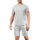 thumbnail image 1 of TRKIYQC Ropa casual de verano para hombre, camiseta de manga corta de color sólido + pantalones cortos con cordón de cintura elástica, conjunto de chándal de 2 piezas TRKIYQC moda, 1 of 4