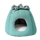 thumbnail image 4 of Cama de felpa para gatos con cordón ajustable, nido lavable, cómoda y cálida para dormir. Verde, 4 of 9