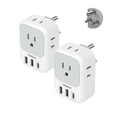thumbnail image 1 of Adaptador de viaje TESSAN tipo D India Plug, paquete de 2 con puertos USB, 1 of 6