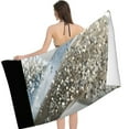 thumbnail image 3 of PHYHOO  Silver Gray Glitter Microfiber Sand Free Beach Towel Oversized Quick Dry Absorbent for Pool Swimming Bathroom Beach Towel 30x60in, 3 of 8