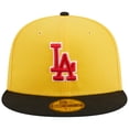 thumbnail image 2 of Men's New Era Yellow/Black Los Angeles Dodgers Grilled 59FIFTY Fitted Hat, 2 of 5