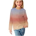thumbnail image 2 of AJTQTH Floral Shirts for Kids Girls Casual Long Sleeve Crewneck Graphic Pullover Tops Fashion Basic Workout Sweatshirts Cotton T-Shirts Multicolor#11 3-4 Years, 2 of 6
