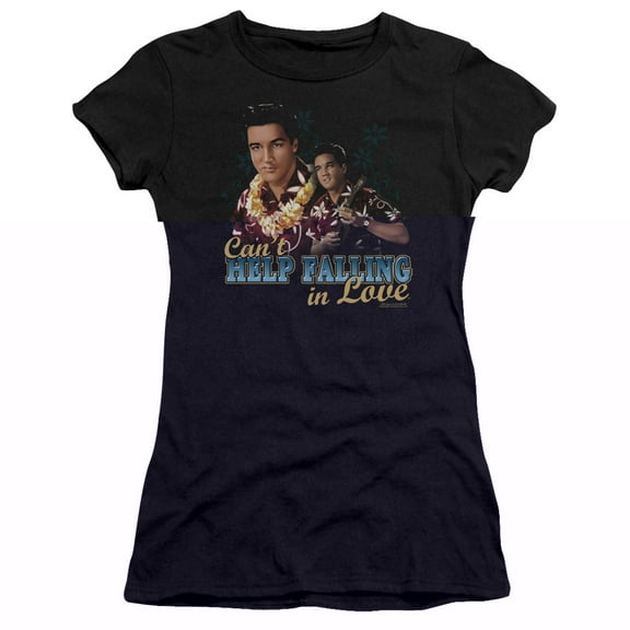 Elvis Presley Cant Help Falling Premium Junior Women's T-Shirt Black