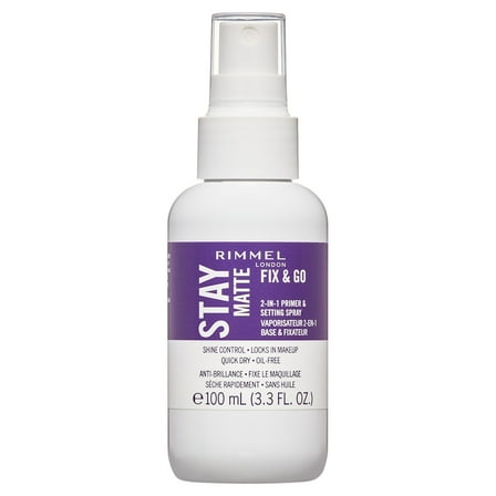 Rimmel London Stay Matte Fix & Go 2-in-1 Primer & Setting Spray, 3.4 fl oz