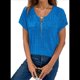 thumbnail image 3 of Blusas de Talla Grande para Mujer, Túnicas de Corta con Cremallera de 1/4, Azul Real L, 3 of 6