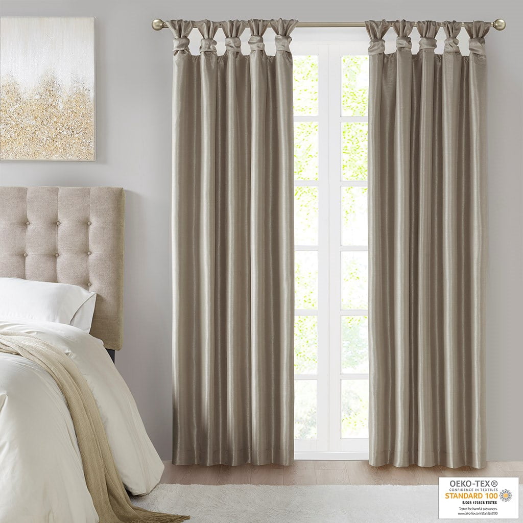 MAYEERTY 50x95" Blackout Twist Tab Window Curtain Panel Pewter