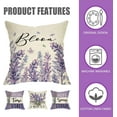 thumbnail image 3 of Lavender Flower Decorative Throw Pillow Covers 16x16 Set of 4, Spring Time Vibes Purple Floral Mason Jar Outdoor Pillowcase, Hope Spring Eternal Bloom Gather Stripes Cushion Case Home Decor, 3 of 6