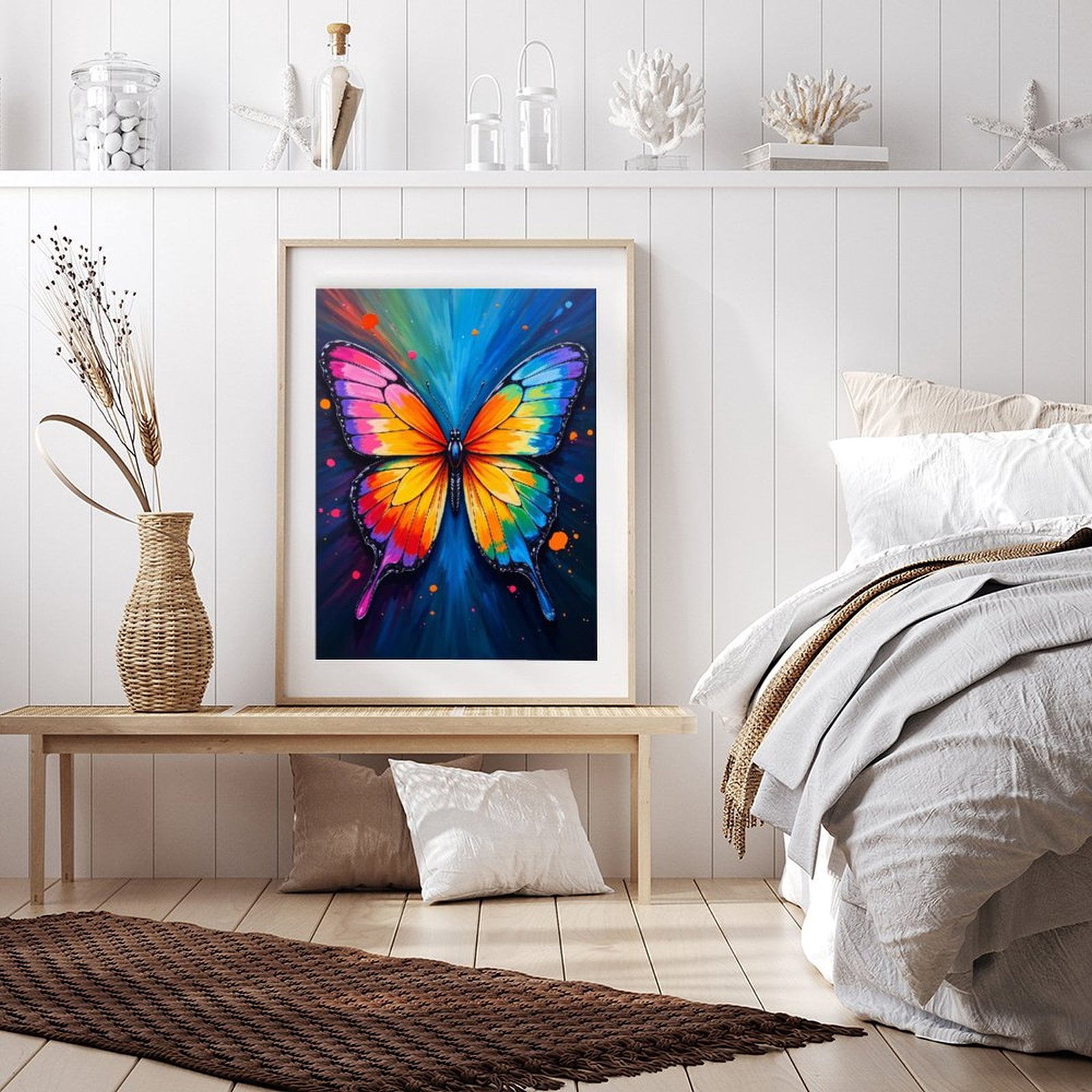 Diamond Art Kit for Adults, Colorful Butterfly Art Canvas Diamond Painting for Adults Beginners, 5D DIY Diamond Art Painting Kits, Colorful Diamond Painting Craft for Home Decor 12x16