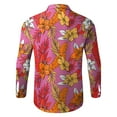 thumbnail image 4 of Mens Shirts Casual Personalized Print Long Sleeve Button Down Lapel Blouses Comfortable Loose Fall Tops Red XL, 4 of 5