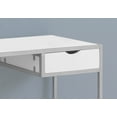 thumbnail image 4 of Computer Desk - 1 Storage Drawer / Metal Frame - 42"L - White / Silver, 4 of 4