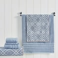 thumbnail image 6 of Modern Threads Oxford 6-Piece Yarn Dyed Adult Cotton Bath Towel Set, Blue, 6 of 23