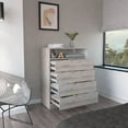 thumbnail image 2 of Tuhome Furniture Peru L Engineered Wood 4-Drawers Dresser in Light Gray/White, 2 of 4