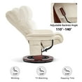 thumbnail image 6 of MCombo Swivel Recliners with Ottoman, Reclining TV Chairs with Vibration Massage, Faux Leather Ergonomic Lounge Chair for Living Room Bedroom 4832(Cream White), 6 of 9