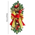 thumbnail image 3 of Cordless Prelit Christmas Wreath with LED Lights, Battery Operated Holiday Decor for Front Door, Indoor Outdoor Xmas Decoration with Berries, Pinecones, and Ribbons, 2AA Powered Festive Garland, 3 of 4