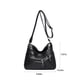 thumbnail image 2 of Bolso bandolera para mujer con doble cremallera | Bolso bandolera de piel vegana de gran capacidad | Correa ajustable para la escuela y viajes | Bolsa organizadora de maquillaje en negro, marrón,, 2 of 6
